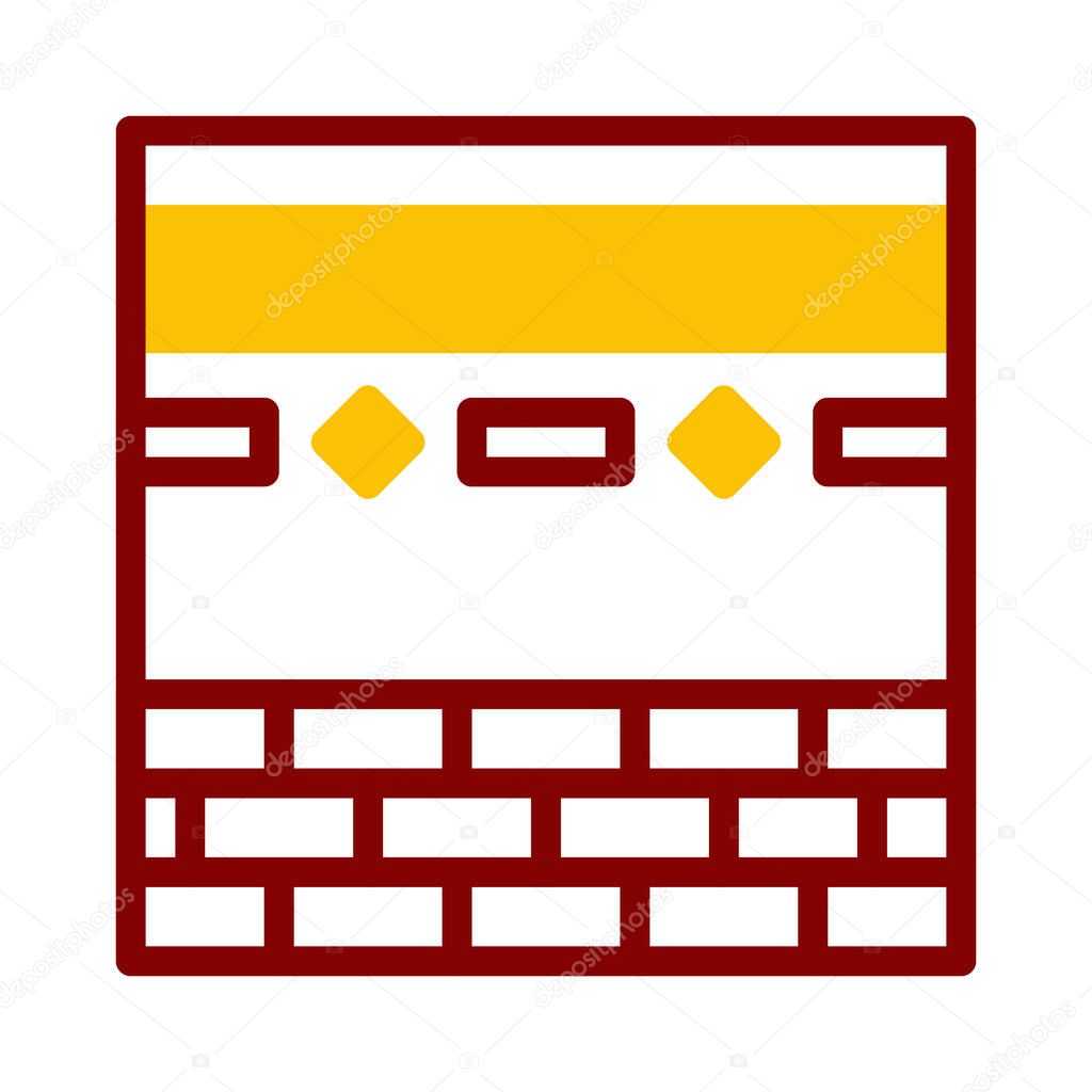 Kaaba icon duotone red yellow style ramadan illustration vector element and symbol perfect. Icon sign from modern collection for web.