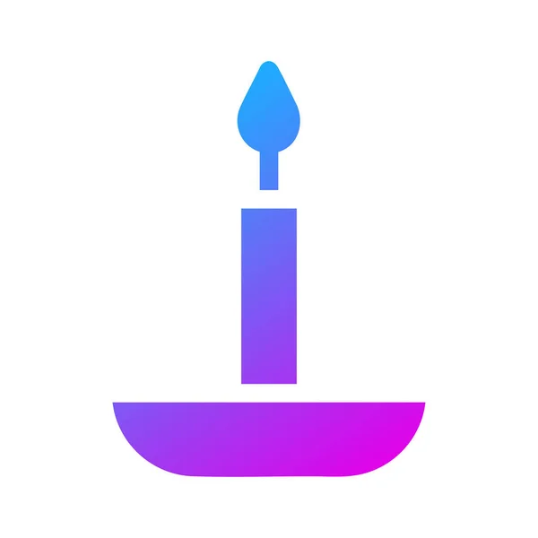 Candle Icon Solid Gradient Purple Style Ramadan Illustration Vector Element — Stockvektor