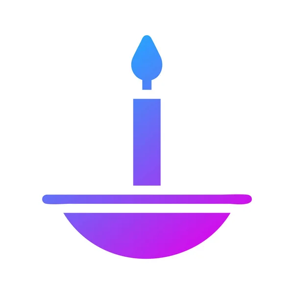 Candle Icon Solid Gradient Purple Style Ramadan Illustration Vector Element — 스톡 벡터