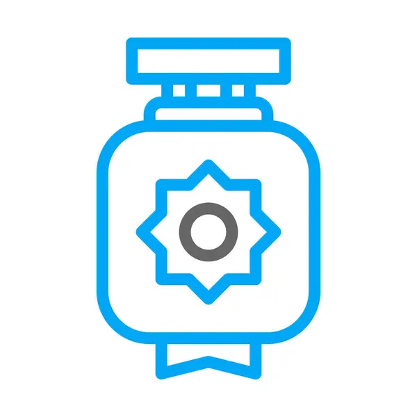 Ícone Lanterna Estilo Azul Duocolor Chinês Vetor Ilustração Ano Novo — Vetor de Stock