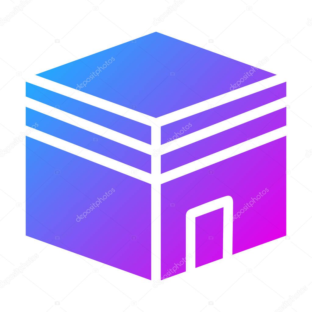 Kaaba icon solid gradient purple style ramadan illustration vector element and symbol perfect. Icon sign from modern collection for web.