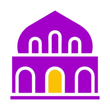 Cami simgesi katı mor renkli ramazan çizim vektör elementi ve sembol mükemmel. Web için modern koleksiyon simgesi.