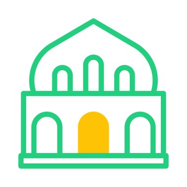 Cami ikonu duotone yeşil stil ramazan illüstrasyon vektör elementi ve sembol mükemmel. Web için modern koleksiyon simgesi.