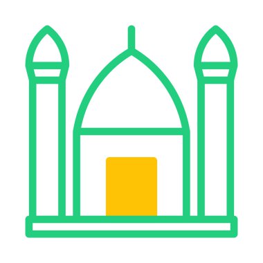 mosque icon duotone green yellow style ramadan illustration vector element and symbol perfect. Icon sign from modern collection for web.