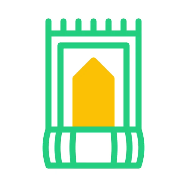 Rug Icon Duotone Green Yellow Style Ramadan Illustration Vector Element — стоковый вектор