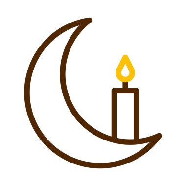 candle icon duocolor brown yellow style ramadan illustration vector element and symbol perfect. Icon sign from modern collection for web.