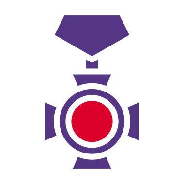 medal icon solid red purple style military illustration vector army element and symbol perfect. Icon sign from modern collection for web.