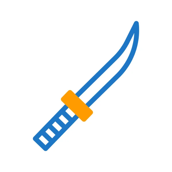 Sword Icon Duotone Blue Orange Style Military Illustration Vector Army — Wektor stockowy