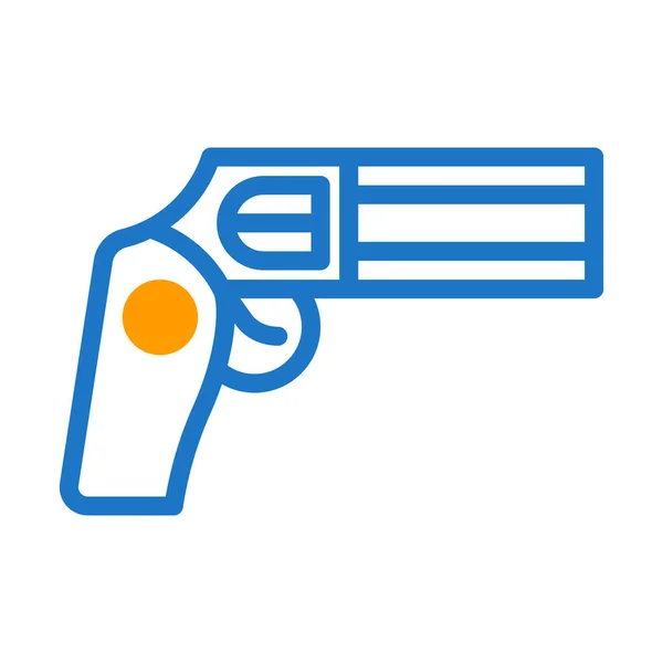 Gun Icon Duotone Blue Orange Style Military Illustration Vector Army — 图库矢量图片