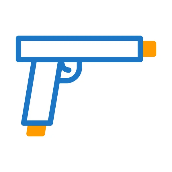 Pistole Ikona Duotone Modrý Oranžový Styl Vojenský Ilustrační Vektor Armádní — Stockový vektor