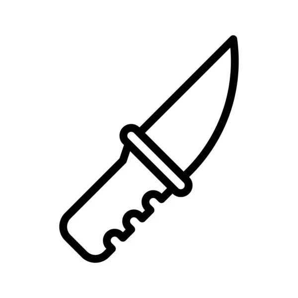 Knife Icon Outline Style Military Illustration Vector Army Element Symbol — Vetor de Stock
