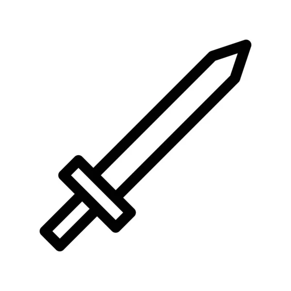 Meč Ikona Obrys Styl Vojenské Ilustrace Vektor Armádní Prvek Symbol — Stockový vektor