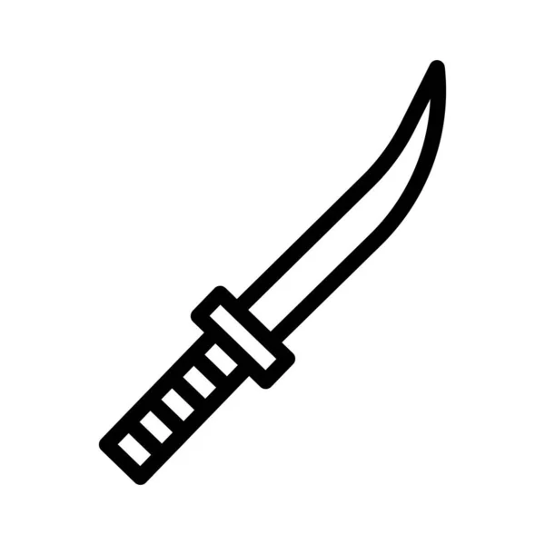 Sword Icon Outline Style Military Illustration Vector Army Element Symbol — стоковый вектор