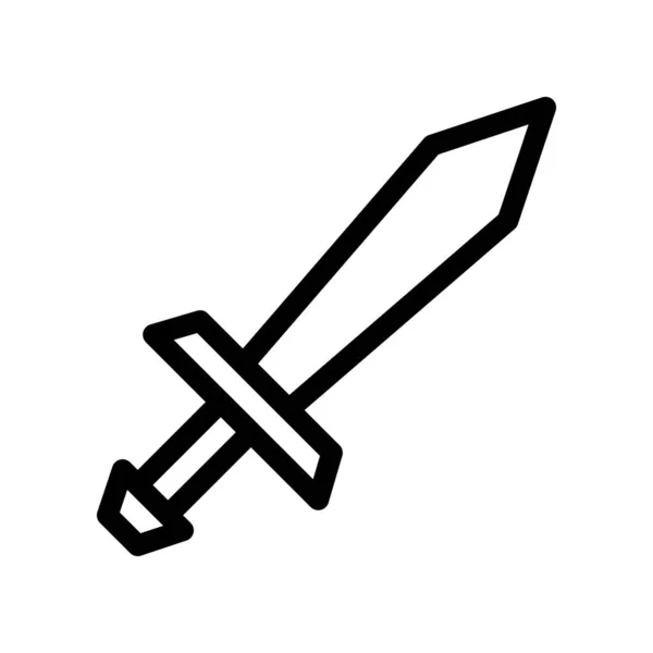 Sword Icon Outline Style Military Illustration Vector Army Element Symbol — Image vectorielle