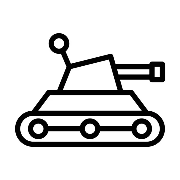 Tank Icon Outline Style Military Illustration Vector Army Element Symbol — Archivo Imágenes Vectoriales