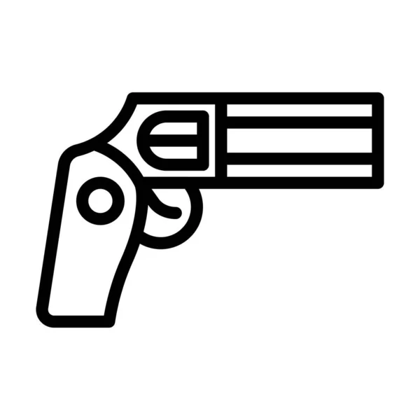 Icono Pistola Contorno Estilo Militar Ilustración Vector Ejército Elemento Símbolo — Vector de stock
