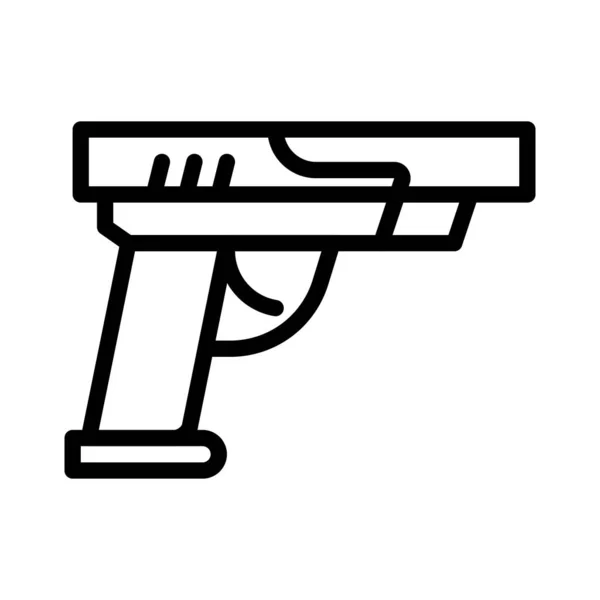 Gun Icon Outline Style Military Illustration Vector Army Element Symbol — 스톡 벡터