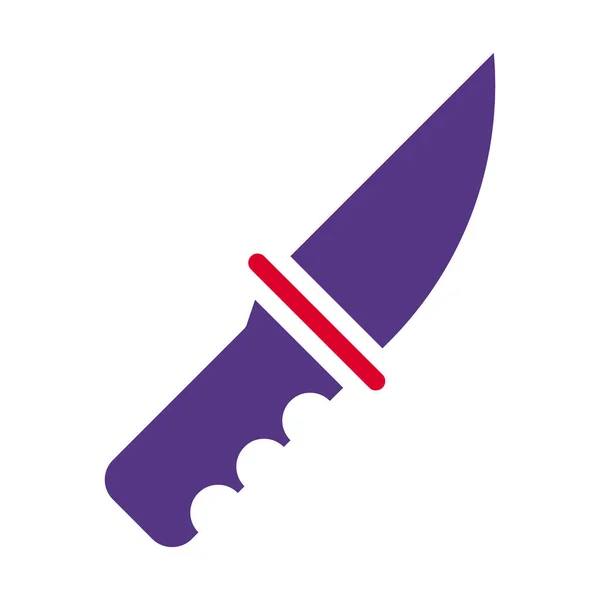 Knife Icon Solid Red Purple Style Military Illustration Vector Army — Stock Vector