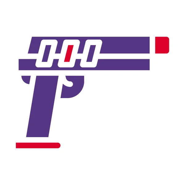 Ikon Pistol Warna Ungu Merah Gaya Ilustrasi Militer Vektor Elemen - Stok Vektor