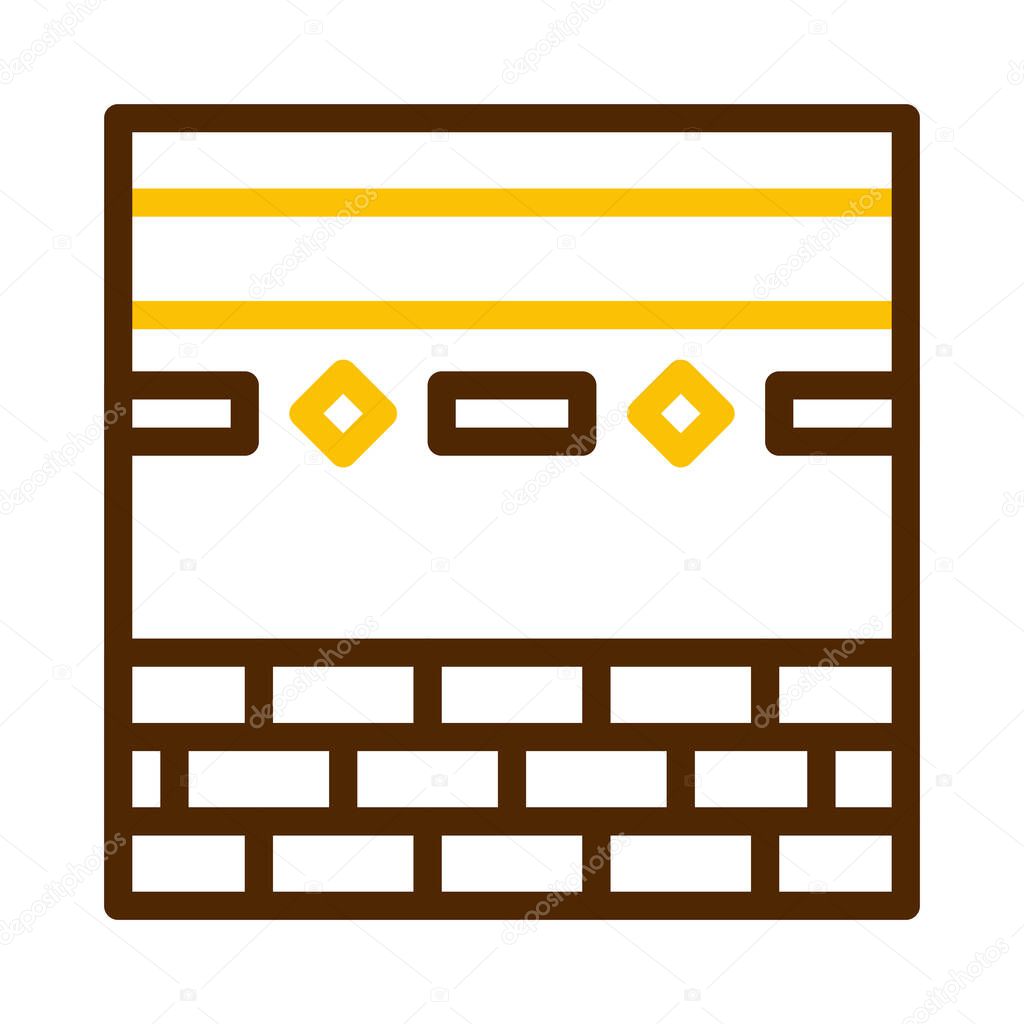 Kaaba icon duocolor brown yellow style ramadan illustration vector element and symbol perfect. Icon sign from modern collection for web.