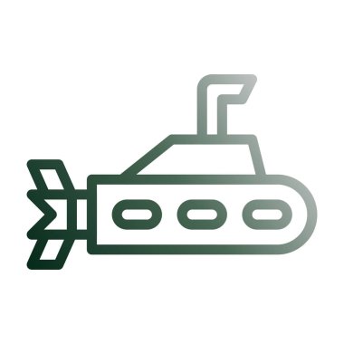 submarine icon gradient green white style military illustration vector army element and symbol perfect. Icon sign from modern collection for web.