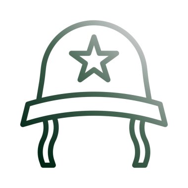 helmet icon gradient green white style military illustration vector army element and symbol perfect. Icon sign from modern collection for web.