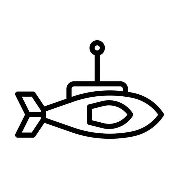 Submarine Icon Outline Style Military Illustration Vector Army Element Symbol — Stockový vektor