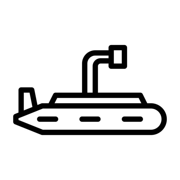Sottomarino Icona Contorno Stile Militare Illustrazione Vettore Esercito Elemento Simbolo — Vettoriale Stock