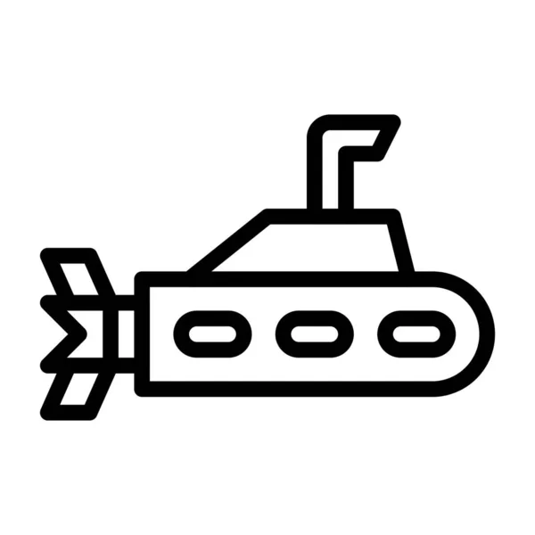 Submarine Icon Outline Style Military Illustration Vector Army Element Symbol — стоковый вектор