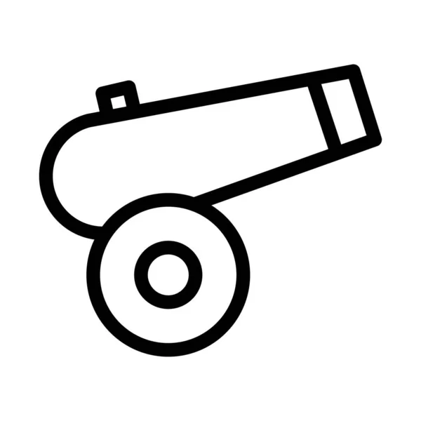 Cannon Icon Outline Style Military Illustration Vector Army Element Symbol — Διανυσματικό Αρχείο