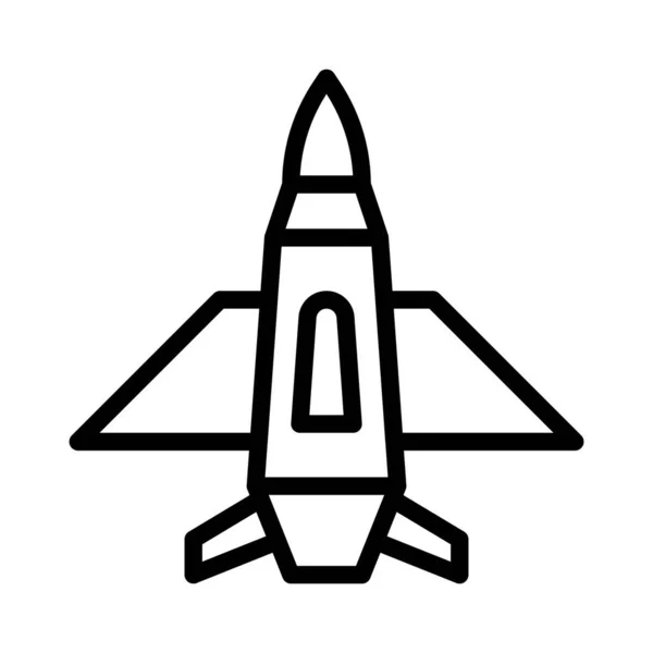 Airplane Icon Outline Style Military Illustration Vector Army Element Symbol — Vetor de Stock