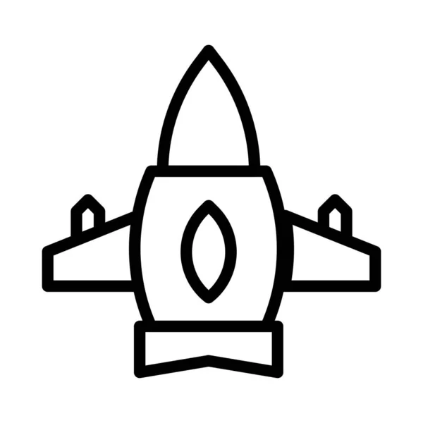 Airplane Icon Outline Style Military Illustration Vector Army Element Symbol — Vettoriale Stock