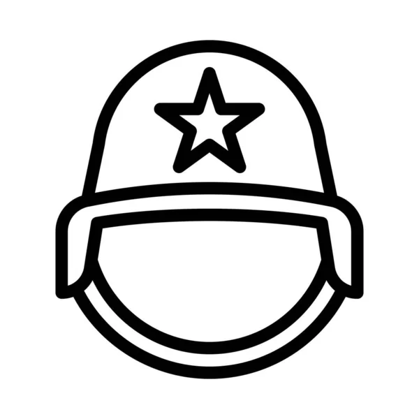 Helmet Icon Outline Style Military Illustration Vector Army Element Symbol — Stockvektor