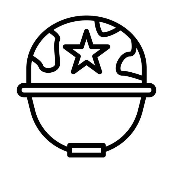 Helmet Icon Outline Style Military Illustration Vector Army Element Symbol — Vettoriale Stock
