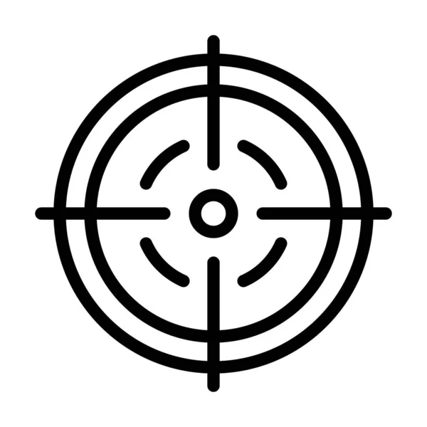 Target Icon Outline Style Military Illustration Vector Army Element Symbol — Stockvektor