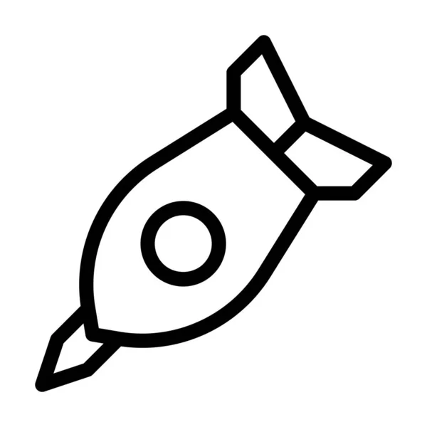 Иконка Ракеты Очертания Стиль Военной Иллюстрации Векторный Армейский Элемент Символ — стоковый вектор