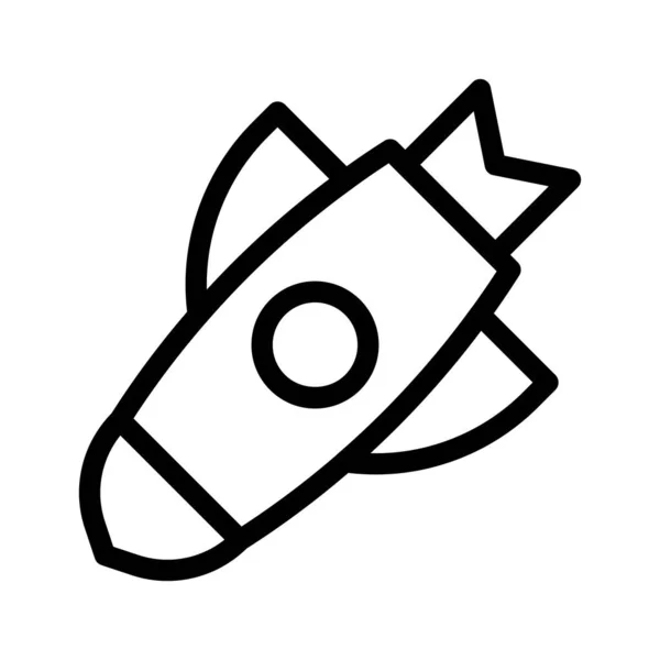 Missile Icon Outline Style Military Illustration Vector Army Element Symbol — 스톡 벡터