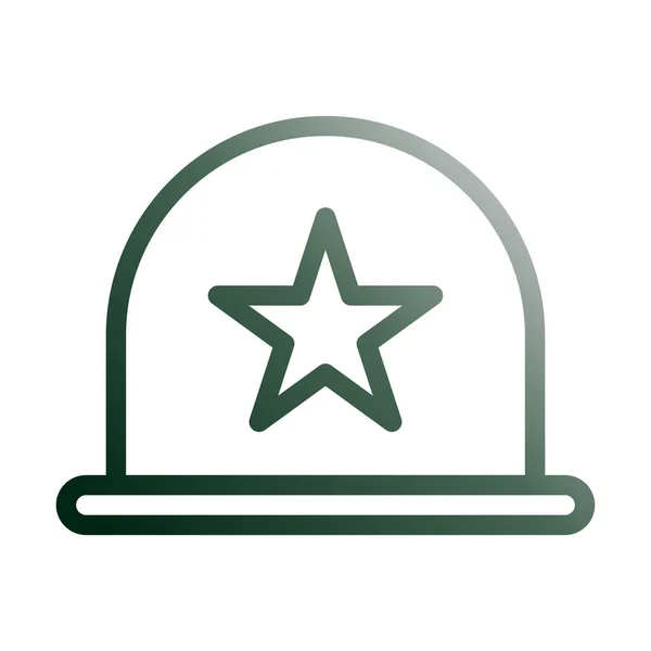 Helmet Icon Gradient Green White Style Military Illustration Vector Army — Stockvektor