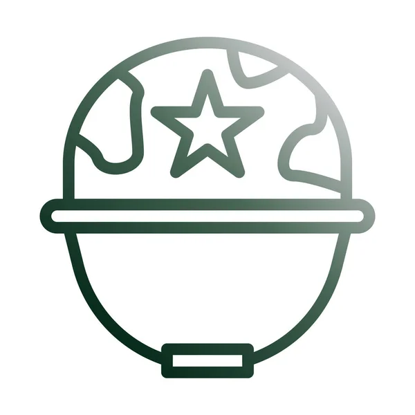 Gradientowy Hełm Ikona Zielony Biały Styl Wojskowy Ilustracja Wektor Element — Wektor stockowy