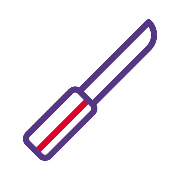 Messer Symbol Duocolor Rot Lila Stil Militärische Illustration Vektor Armee — Stockvektor
