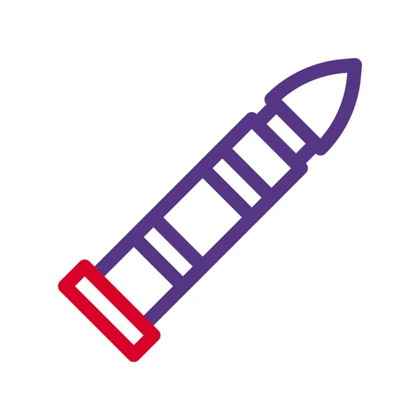 Kugel Symbol Duocolor Rot Lila Stil Militärische Illustration Vektor Armee — Stockvektor