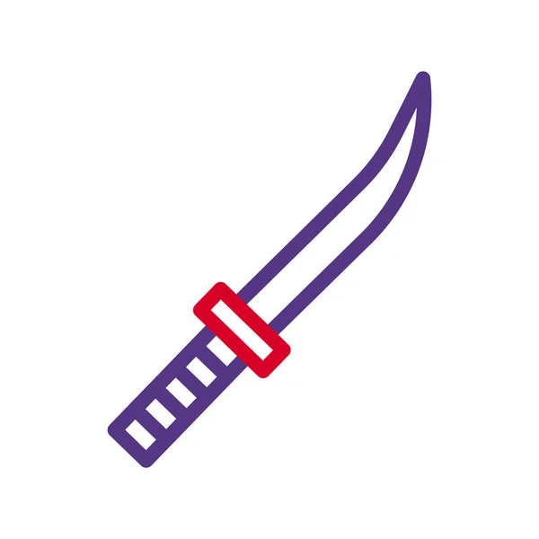 Schwert Symbol Duocolor Rot Lila Stil Militärische Illustration Vektor Armee — Stockvektor