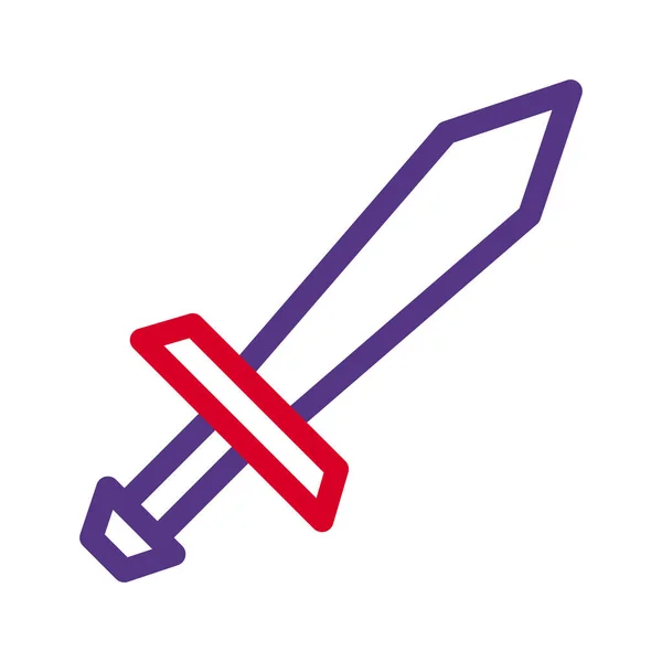 Sword Icon Duocolor Red Purple Style Military Illustration Vector Army — Image vectorielle