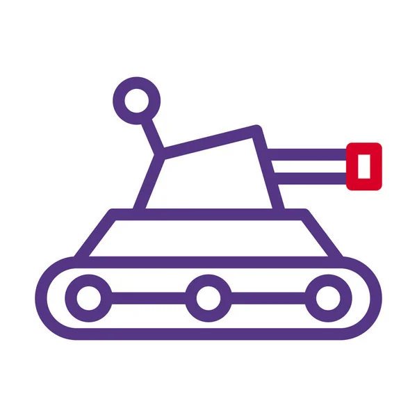 Tank Icon Duocolor Red Purple Style Military Illustration Vector Army —  Vetores de Stock