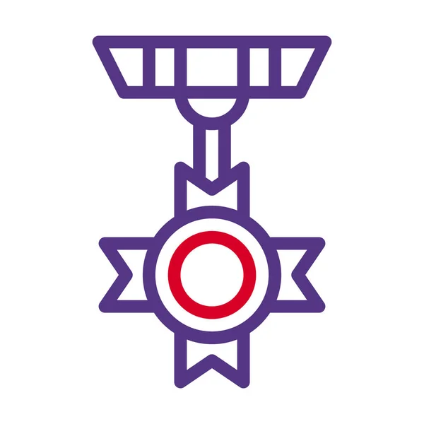 Medal Icon Duocolor Red Purple Style Military Illustration Vector Army — 스톡 벡터
