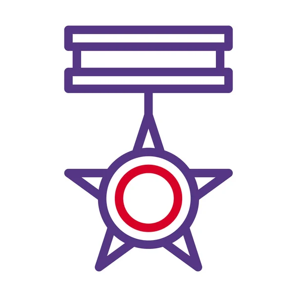 Ícone Medalha Duocolor Estilo Roxo Vermelho Ilustração Militar Elemento Exército —  Vetores de Stock