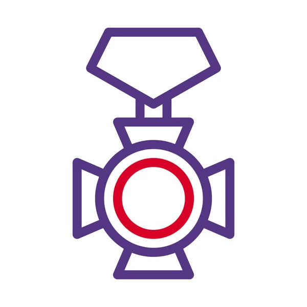 Medal Icon Duocolor Red Purple Style Military Illustration Vector Army — Stok Vektör