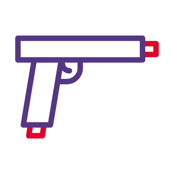 Gun Icon Duocolor Red Purple Style Military Illustration Vector Army — Stockový vektor