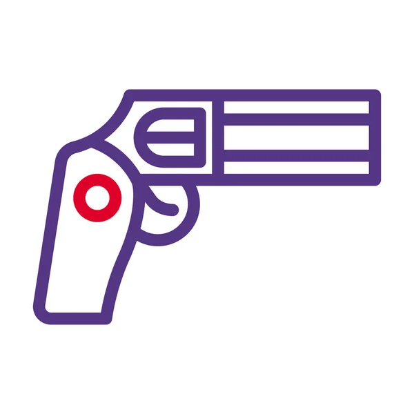 Gun Icon Duocolor Red Purple Style Military Illustration Vector Army — 图库矢量图片
