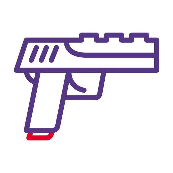 Gun Icon Duocolor Red Purple Style Military Illustration Vector Army — Διανυσματικό Αρχείο